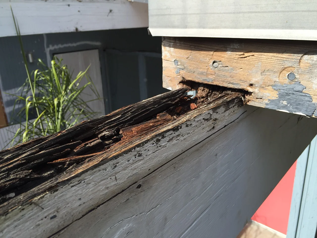 Repairing beams.