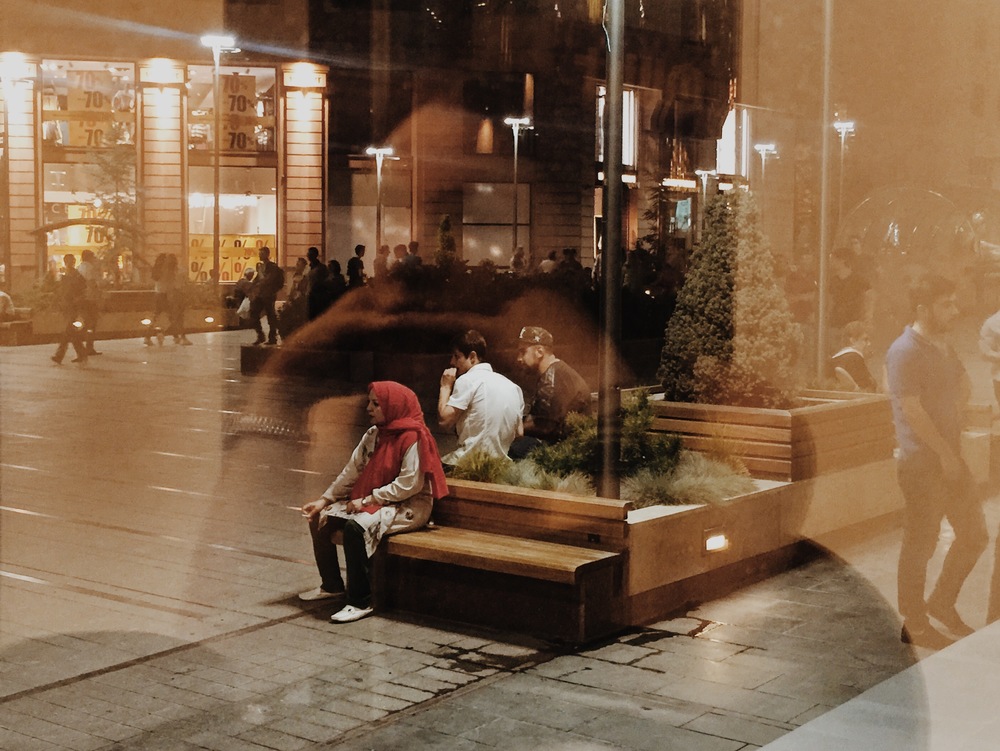 An Iranian tourist taking a smoke break on North Avenue