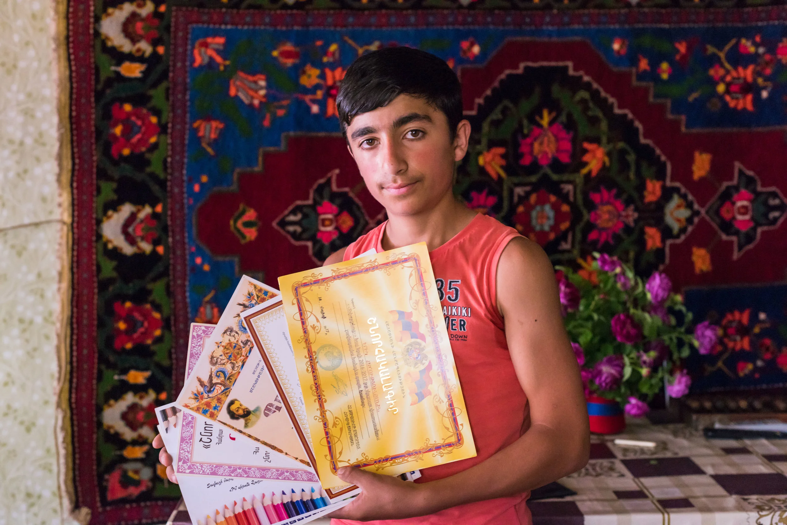 Erik, whose artistic talents receive support. FAR is changing lives in Tavush. Come and see your money at work.