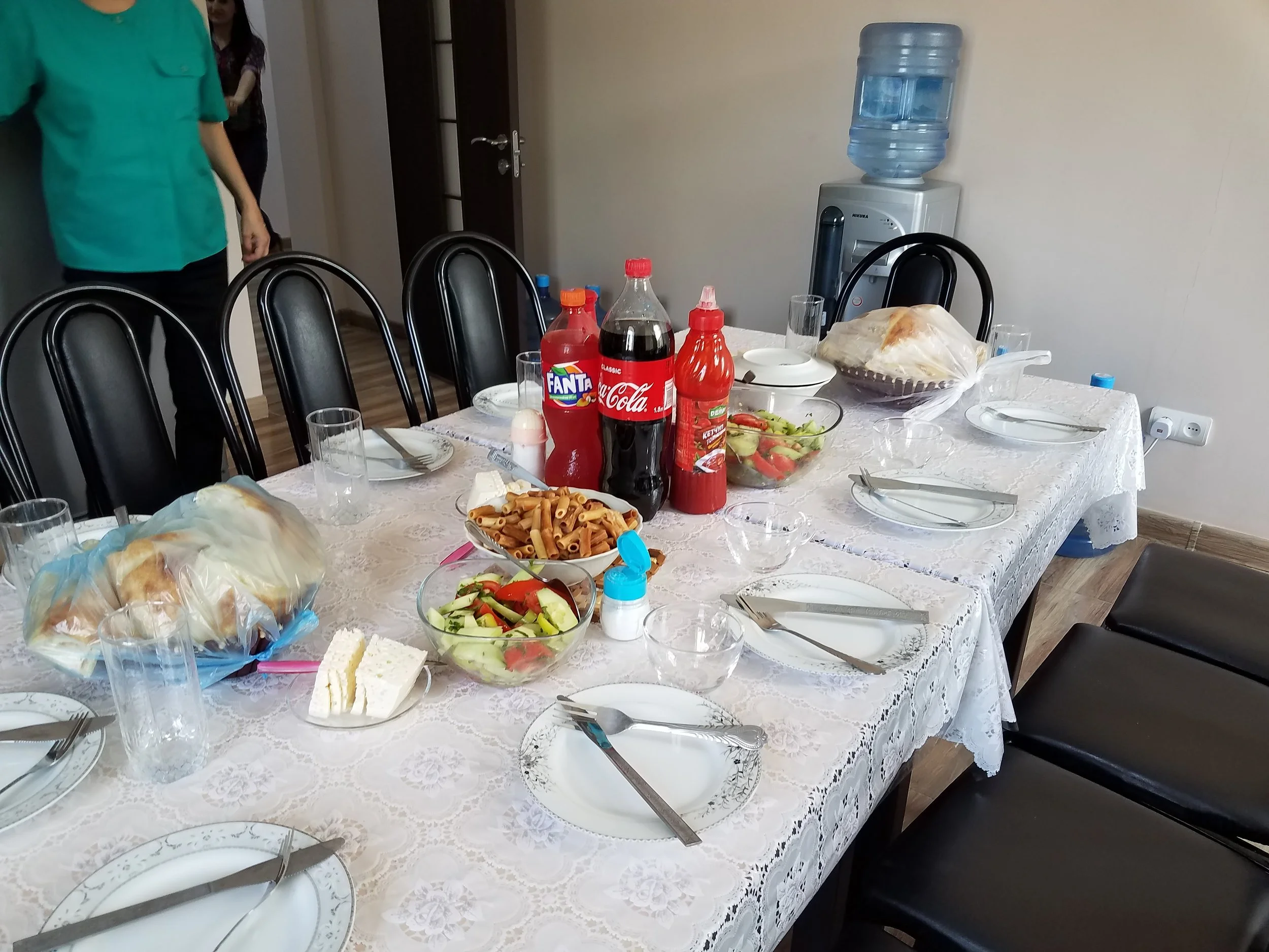 Table set for a homemade dolma lunch by our friends at CCD Noyemberian