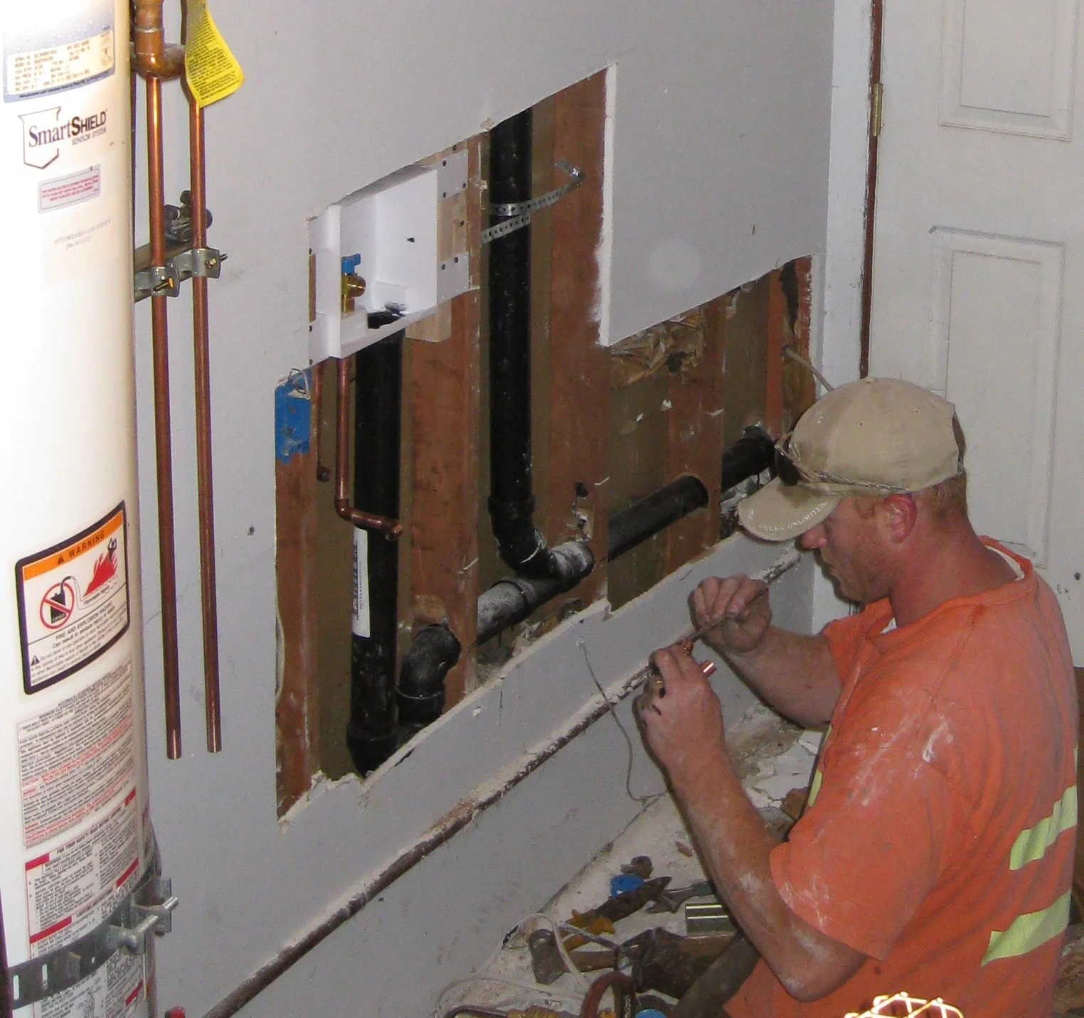 Installing  new washer hookups and new drain