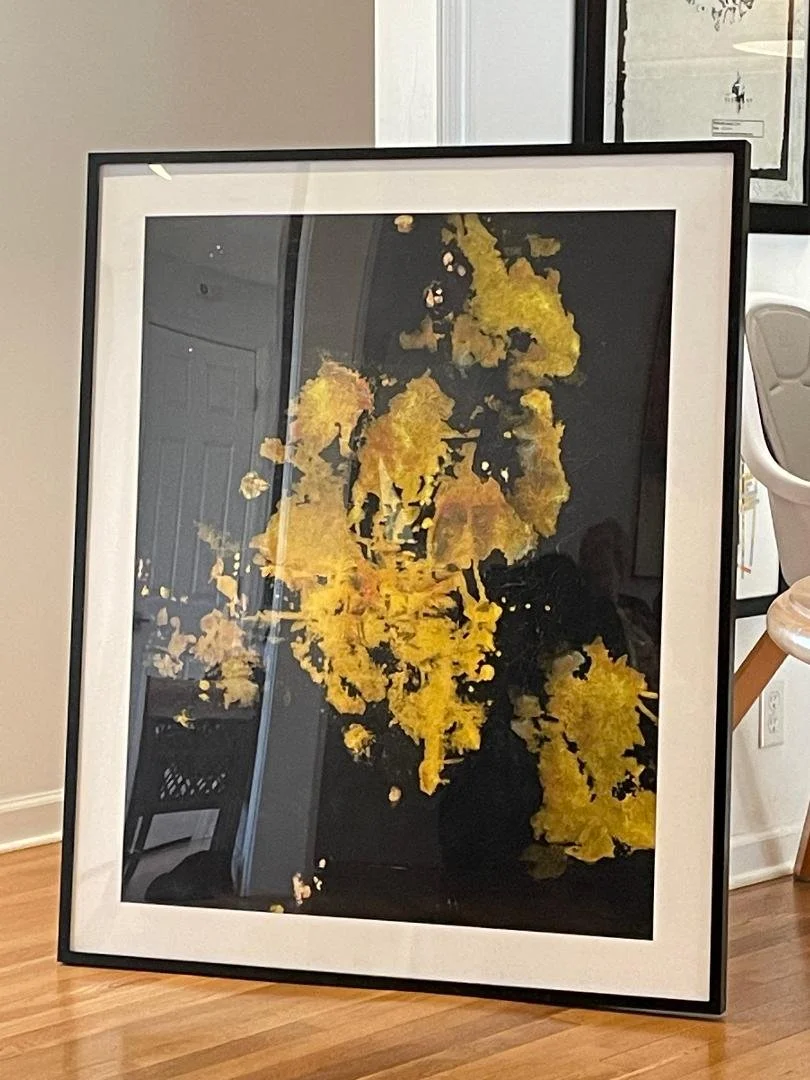 Midnight Bonfire framed under glass sitting on floor.jpg