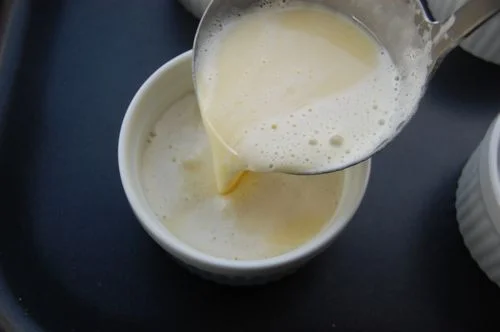 6.) ladle the mixture into your ramekins...