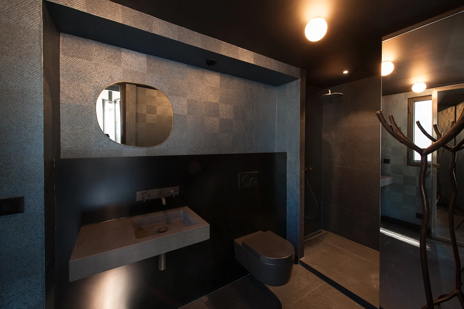 large bathroom with shower