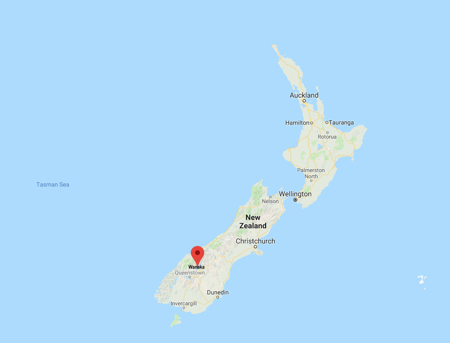 Wanka, New Zealand map