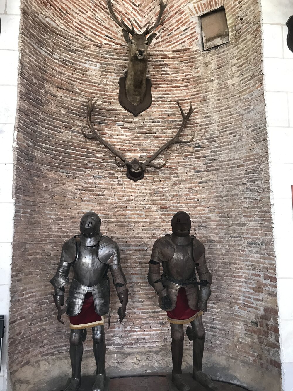Displays of armor in the great room
