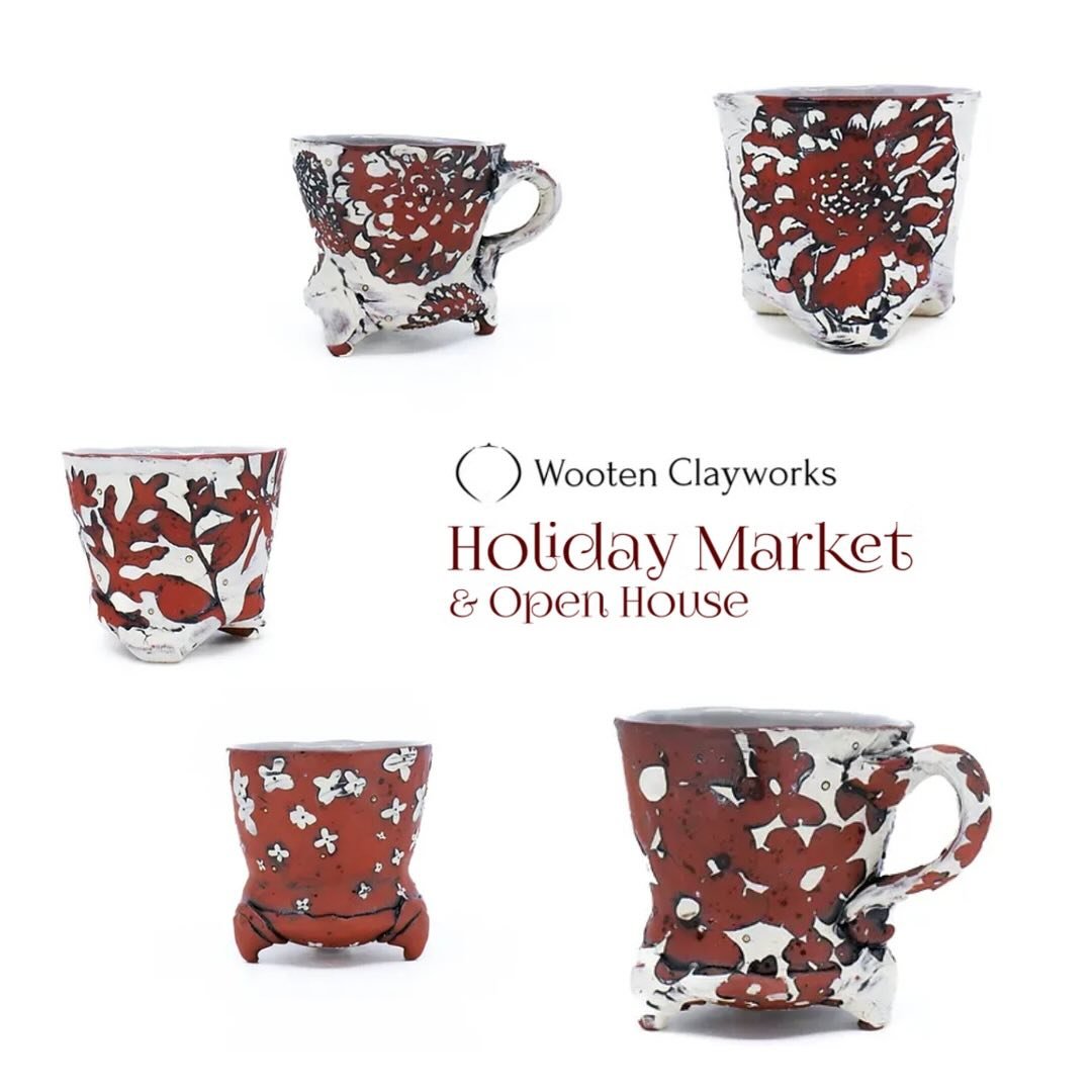 ✨The Holiday Market at @wootenclayworks is now LIVE online! Link in profile✨ I am so excited to participate in this show, make sure to check out all the lovely pots available 🧡
&bull;
&bull;
&bull;
&bull;
#clay #ceramic #pottery #underglaze #slip #a