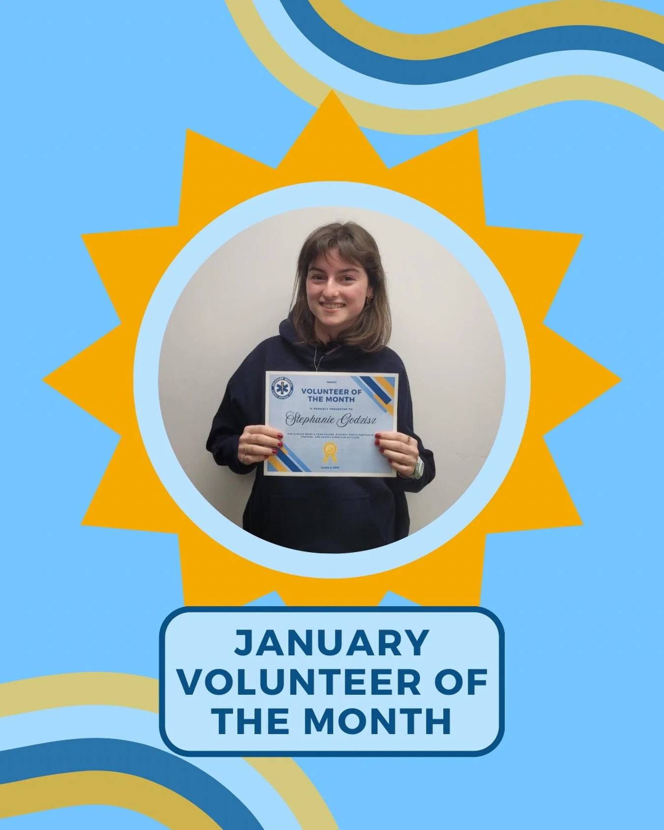 🔷🟡Introducing our January Volunteer of the Month, Stephanie Godzisz!🟡🔷 Stephanie is a team player, frequently asks questions to further grow in her knowledge, and had enthusiastic contributions to our Mental Health Awareness Week terrarium event.