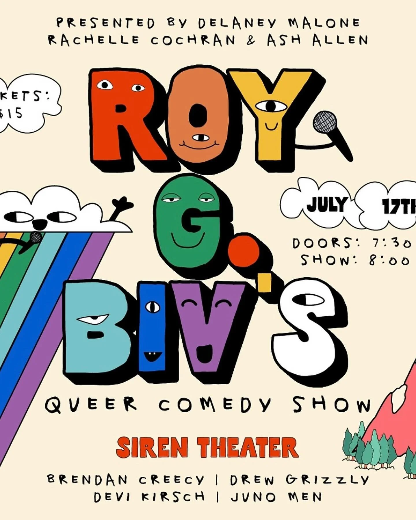 YALL! I could not be prouder to be a new cohost for @roygbiv_comedy. Making things with the people you love is the ultimate dream, and getting to be buds and collaborators with @del.aney.malone and @itsrachellecochran is joy incarnate. When they aske