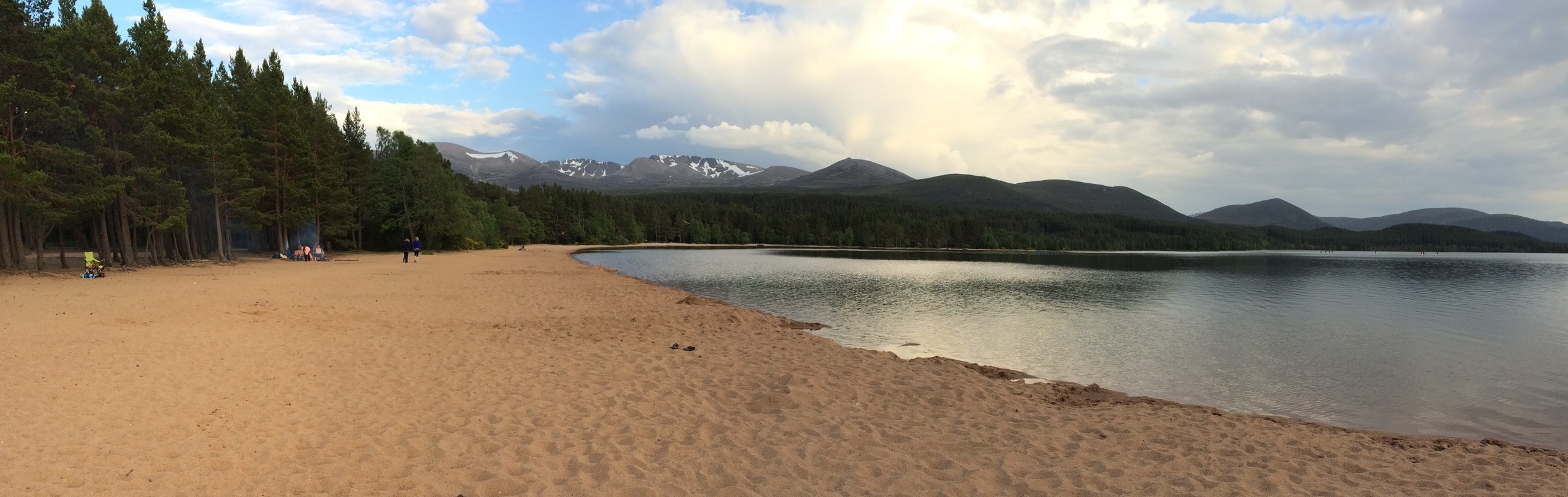 Loch Morlich beach - a blue flag beach inland with watersports equipment available for hire
