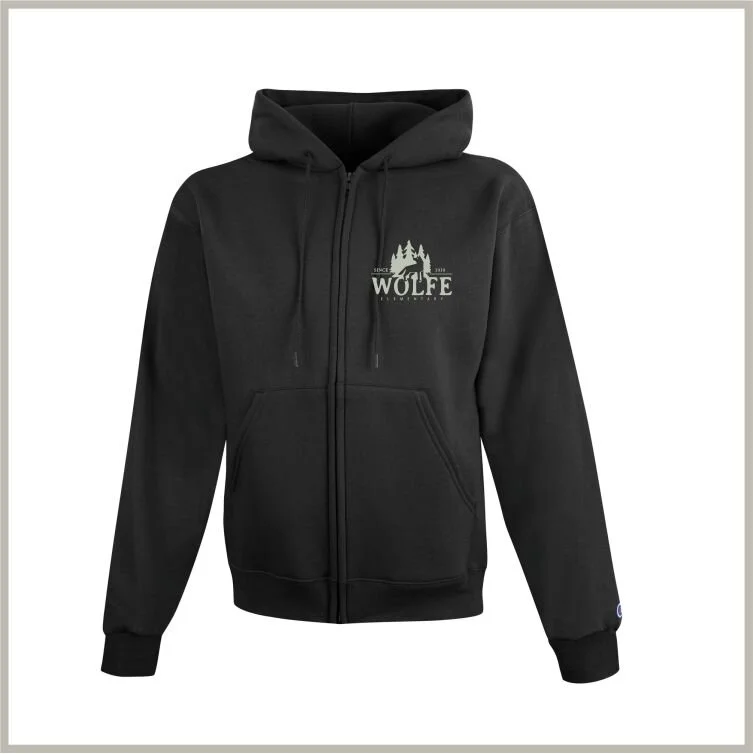 Wolfe youth zip hoodie - black