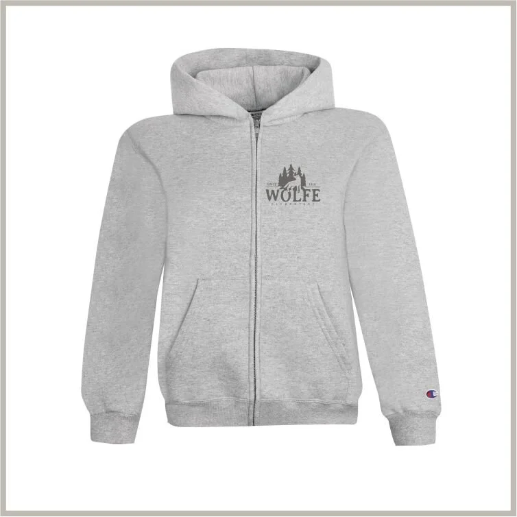 Wolfe adult zip hoodie - grey