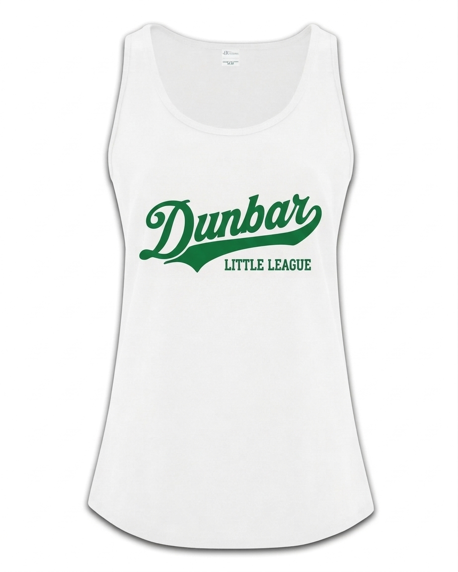 Dunbar Womens Tank Top - White w/ Green Logo