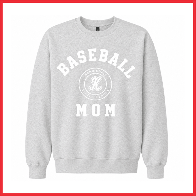 Kerrisdale Little League. Mom crewneck - ash grey