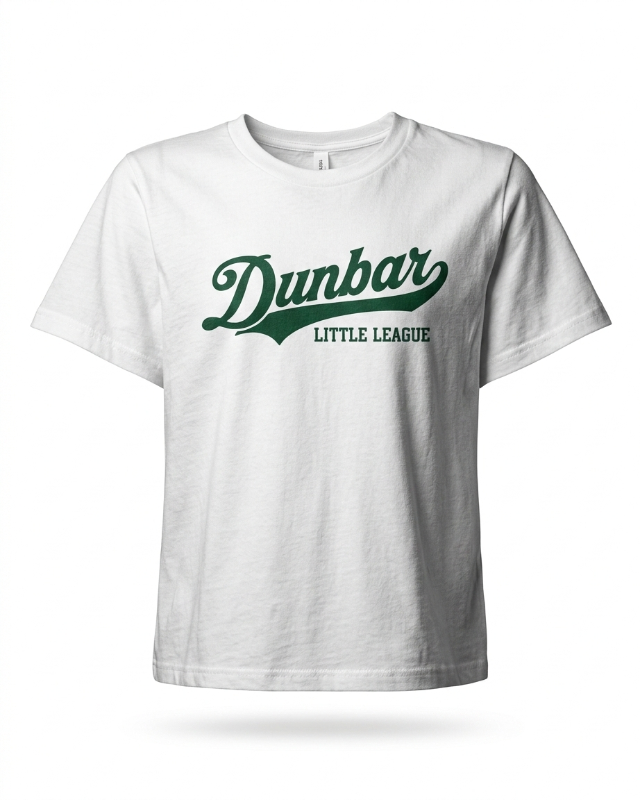 Dunbar Womens Heavyweight Tee - White w/ Green Logo