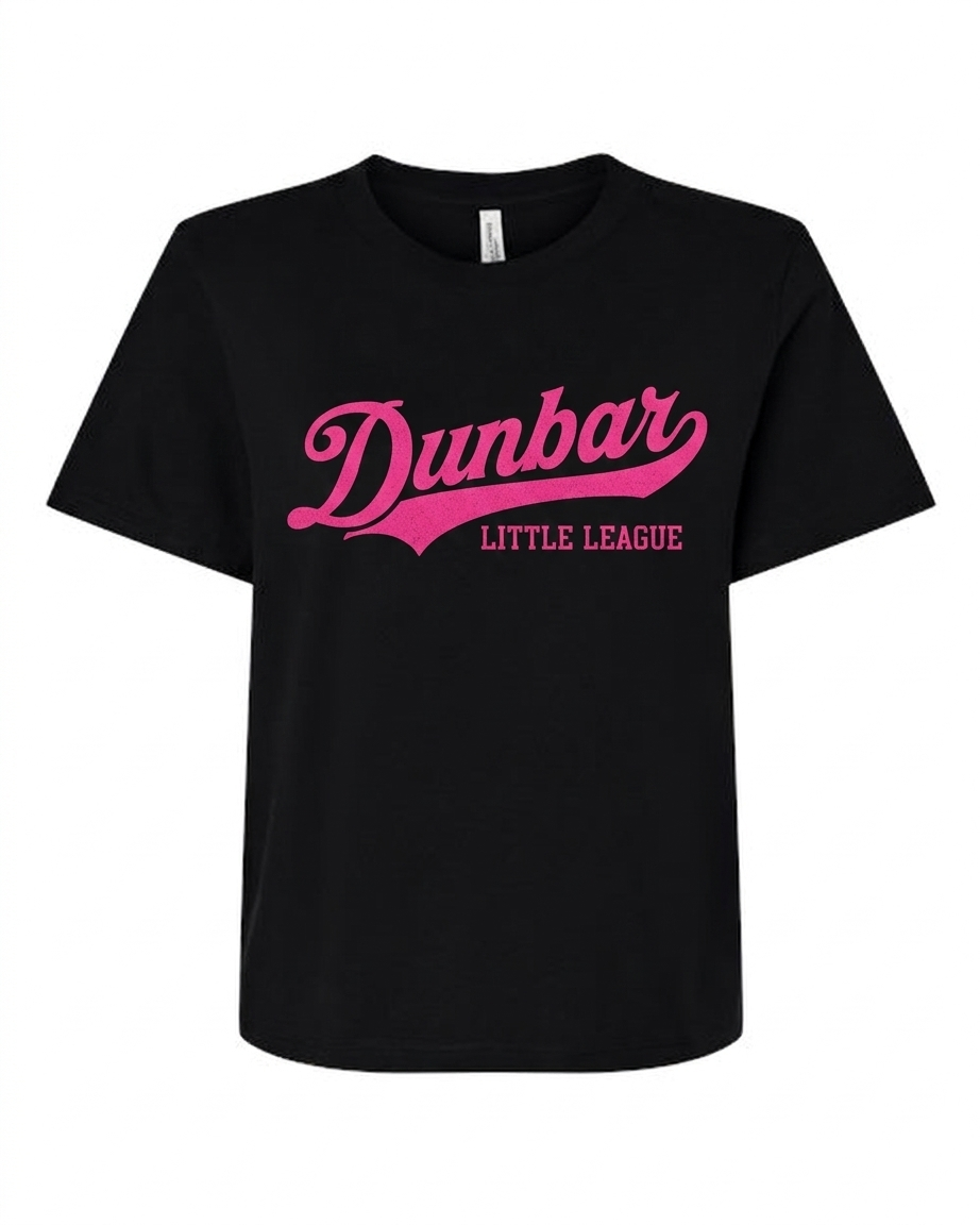 Dunbar Womens Heavyweight Tee - Black w/ Pink Logo