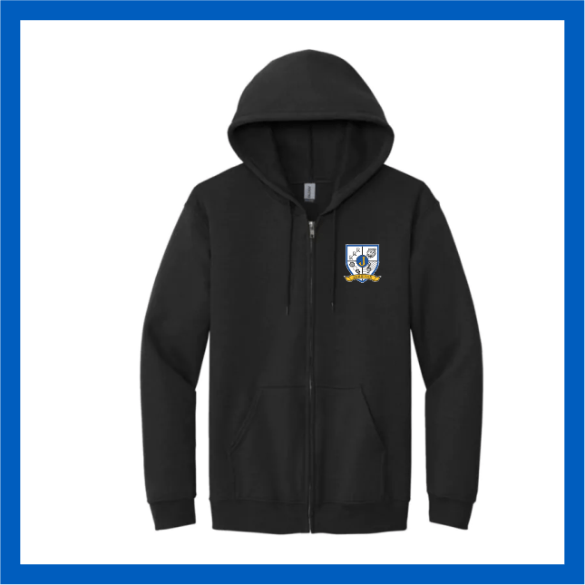 Jamieson crest zip hoodie - black