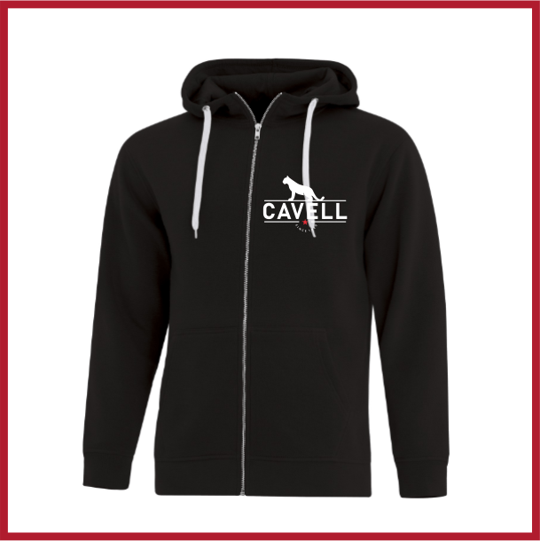 Cavell heavyweight zip hoodie - black