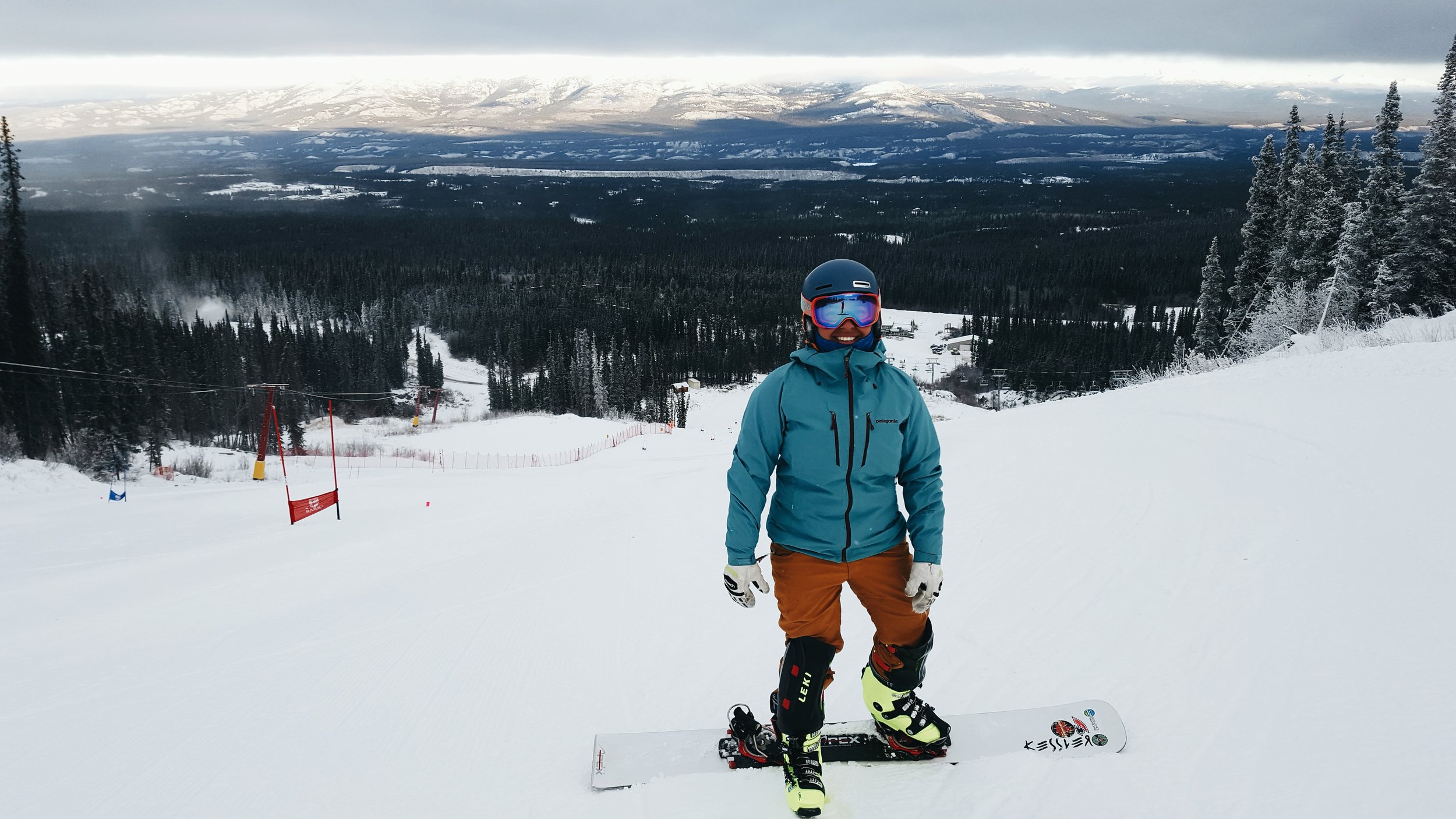 Here's me wearing two sweaters, a t-shirt, a base layer, two pairs of gloves, and two pairs of long johns. Spoiler alert: I still froze.