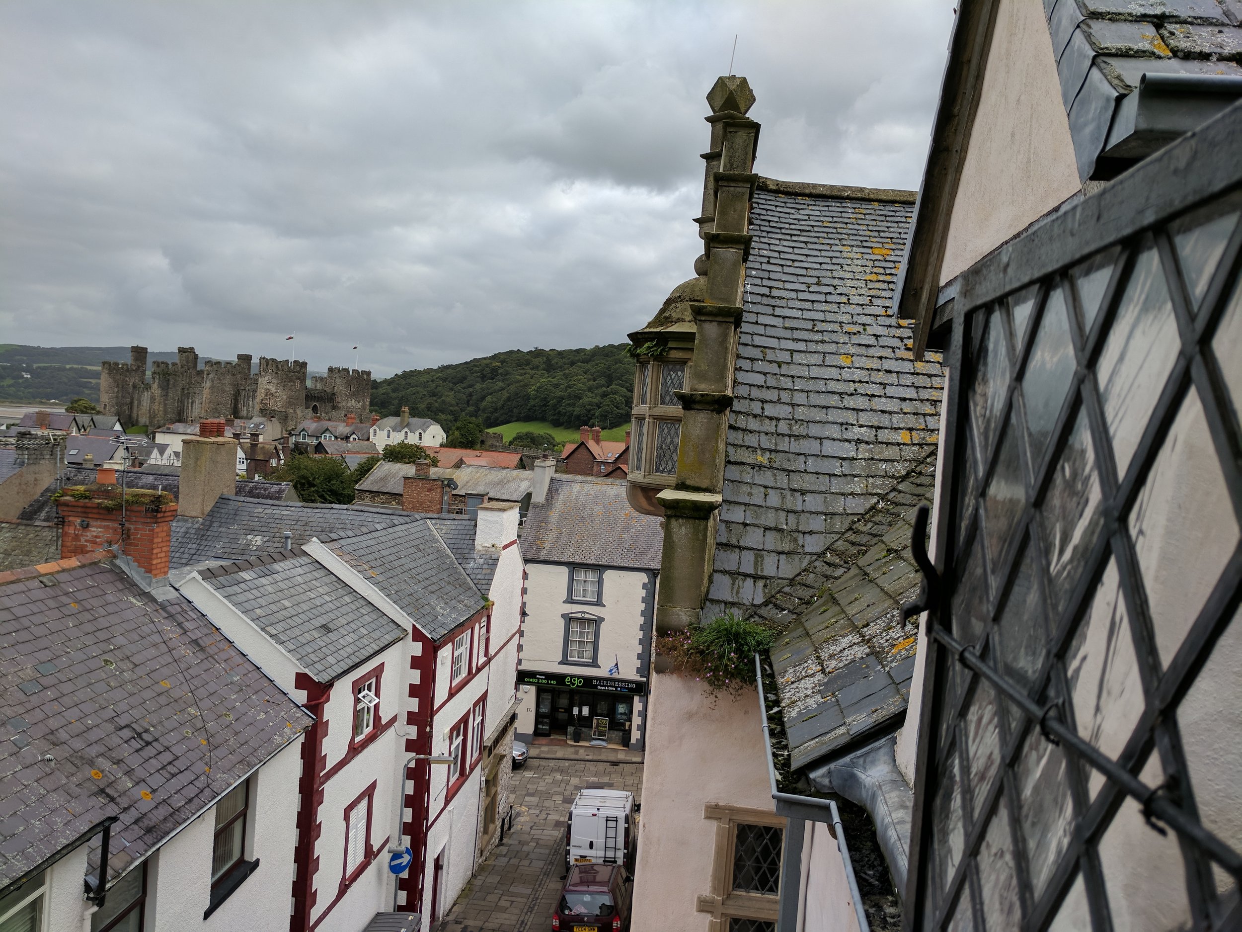 View of the Conwy Castle from town