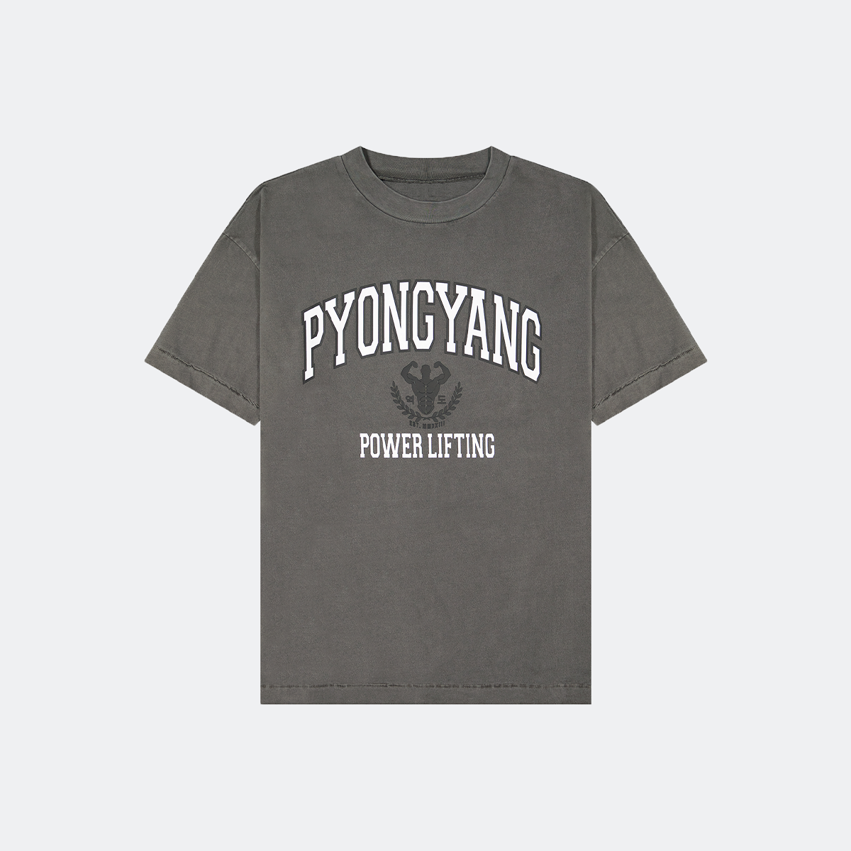 Pyongyang Powerlifting Tee in Charcoal