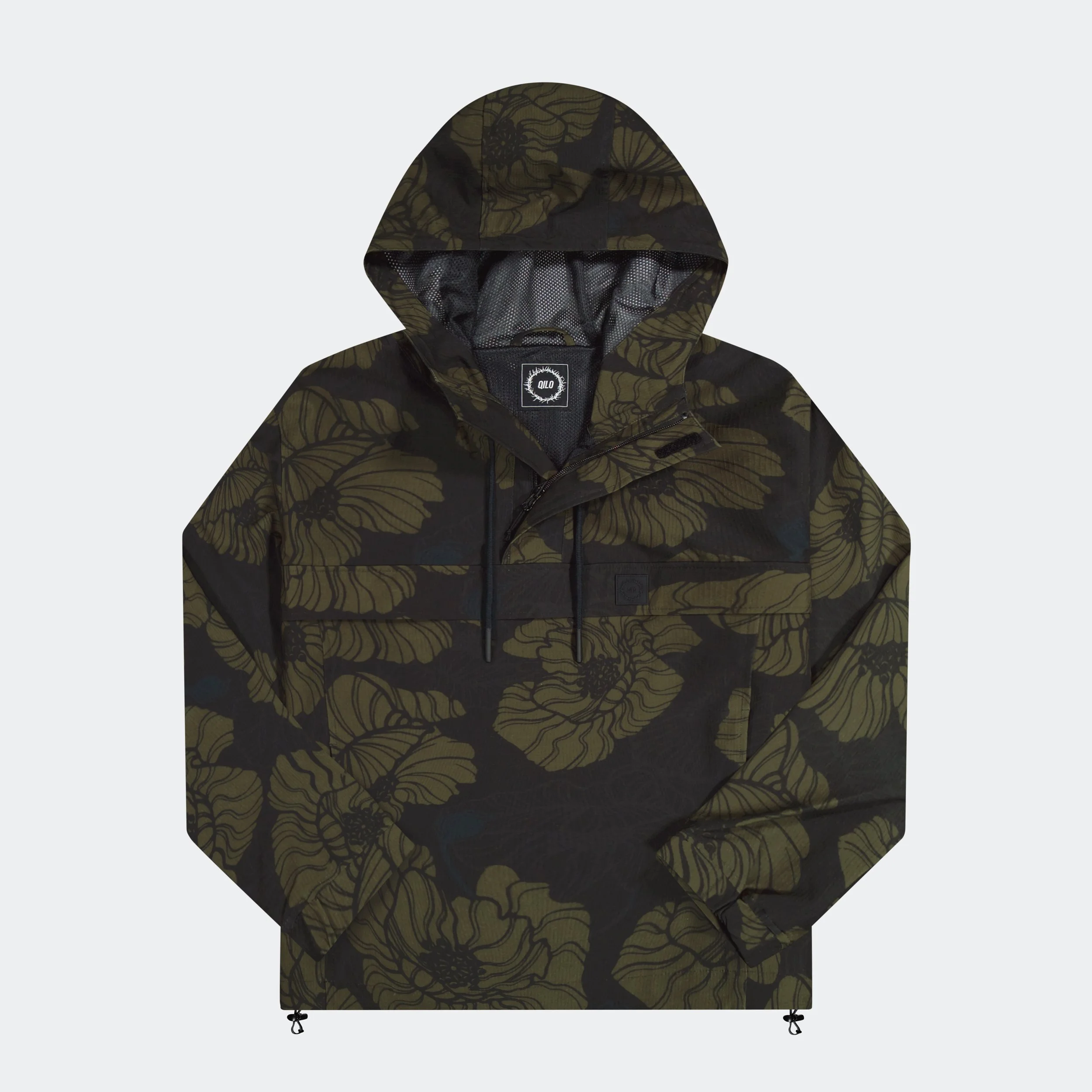 QILO x Bad Moon Print Press Nordwind Anorak in Black/Opium - QILO