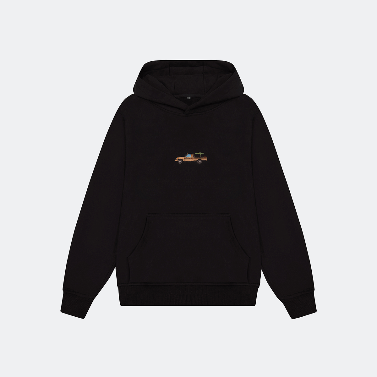 1 of 1 SAMPLE - Technical Embroidered Hoodie in Black / Tan (M)
