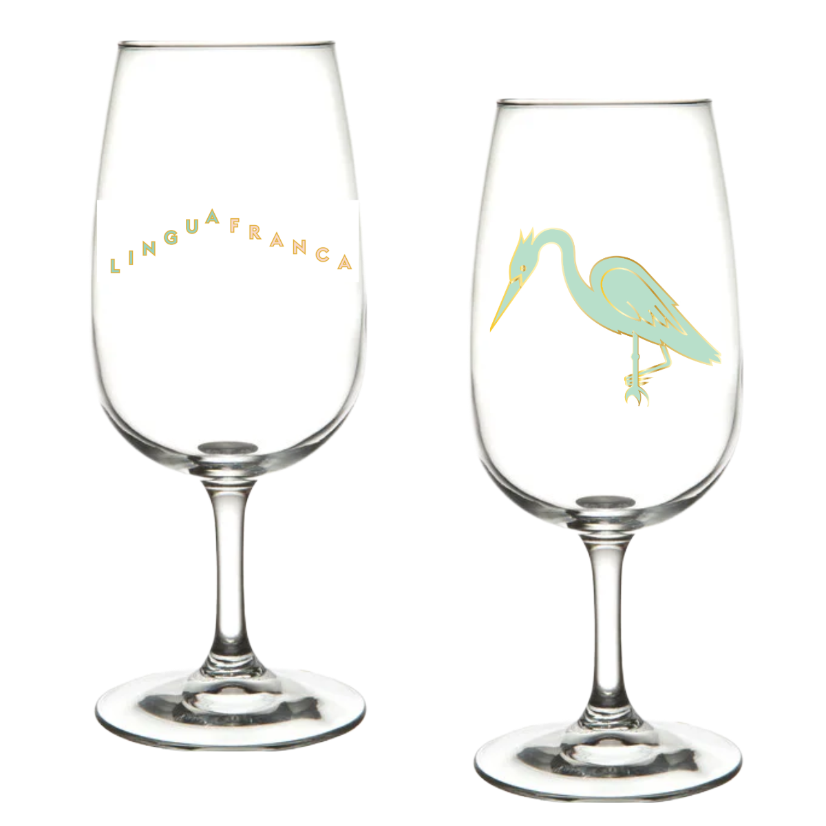 Lingua Franca Wine Glass - Gold Emboss