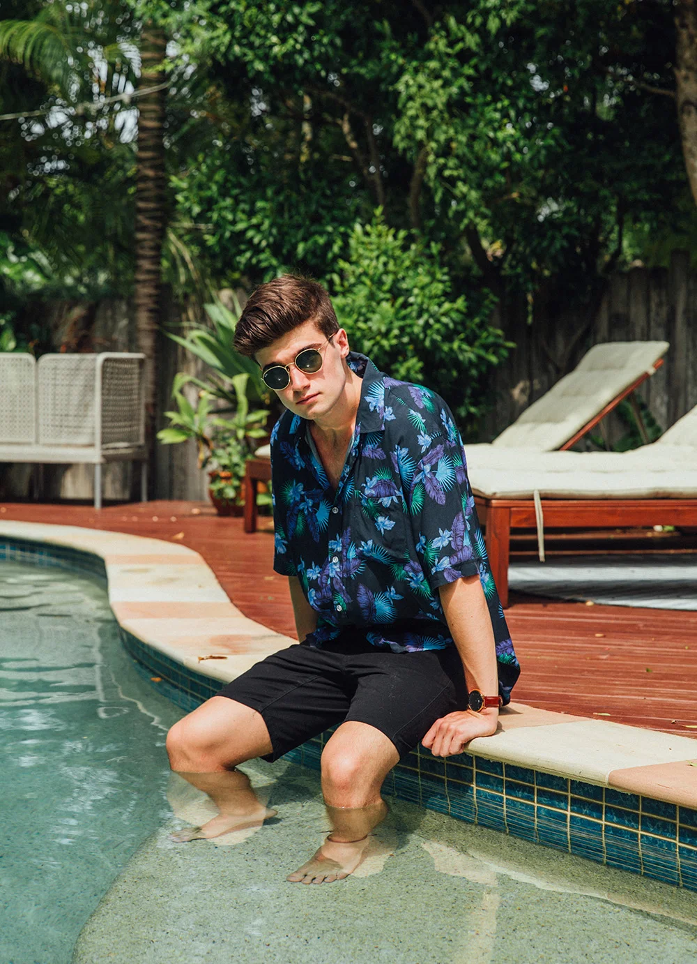 Digital Print Design for Poolside Party Shirts.