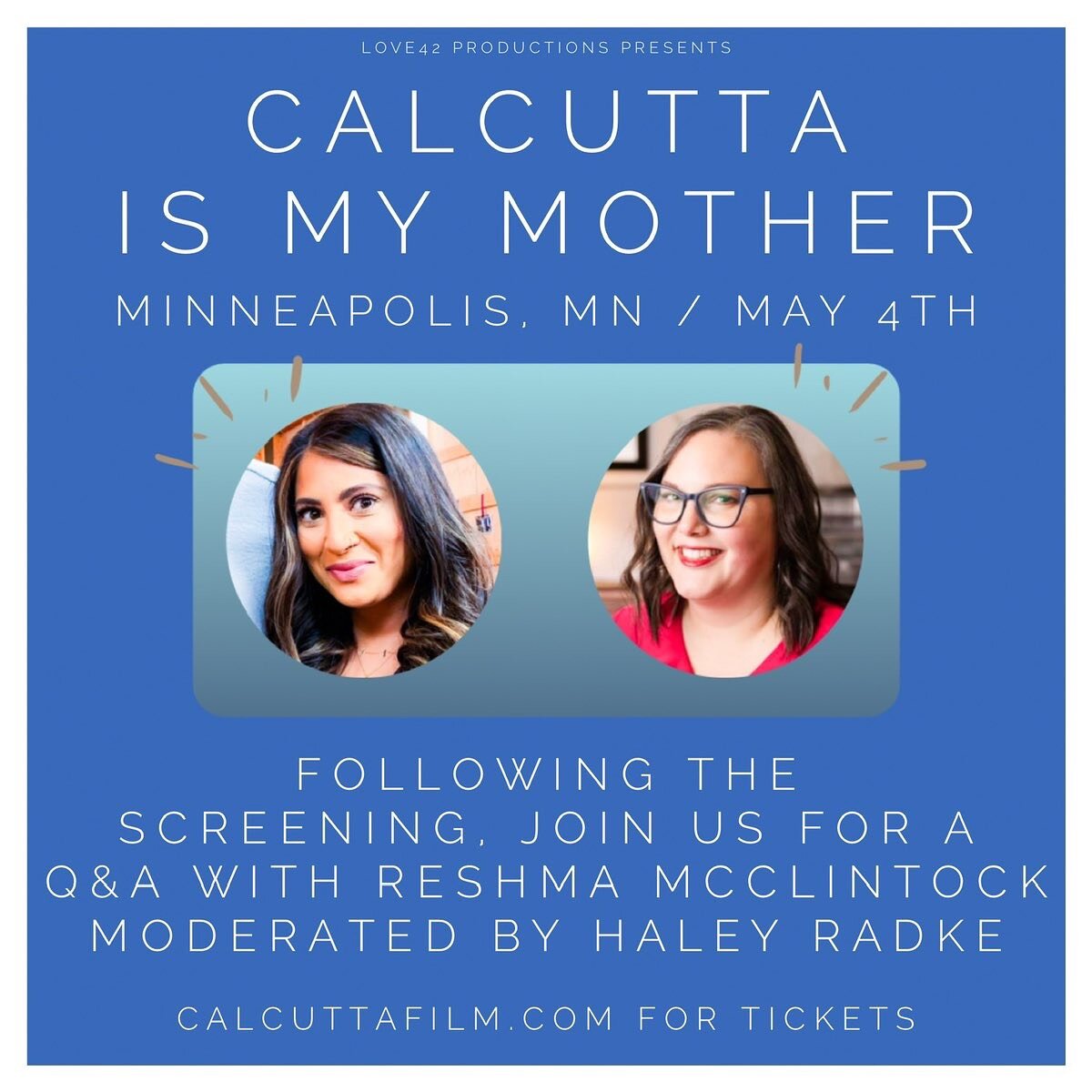 Haley is so thrilled to be able to Host and Moderate the Q&amp;A for Calcutta is My Mother. She would love to meet you in Minneapolis! 

This is worth making a weekend trip to join us! ✈️ 🎟️ 

Repost from @calcuttaismymother 

The Q&amp;A with Subje