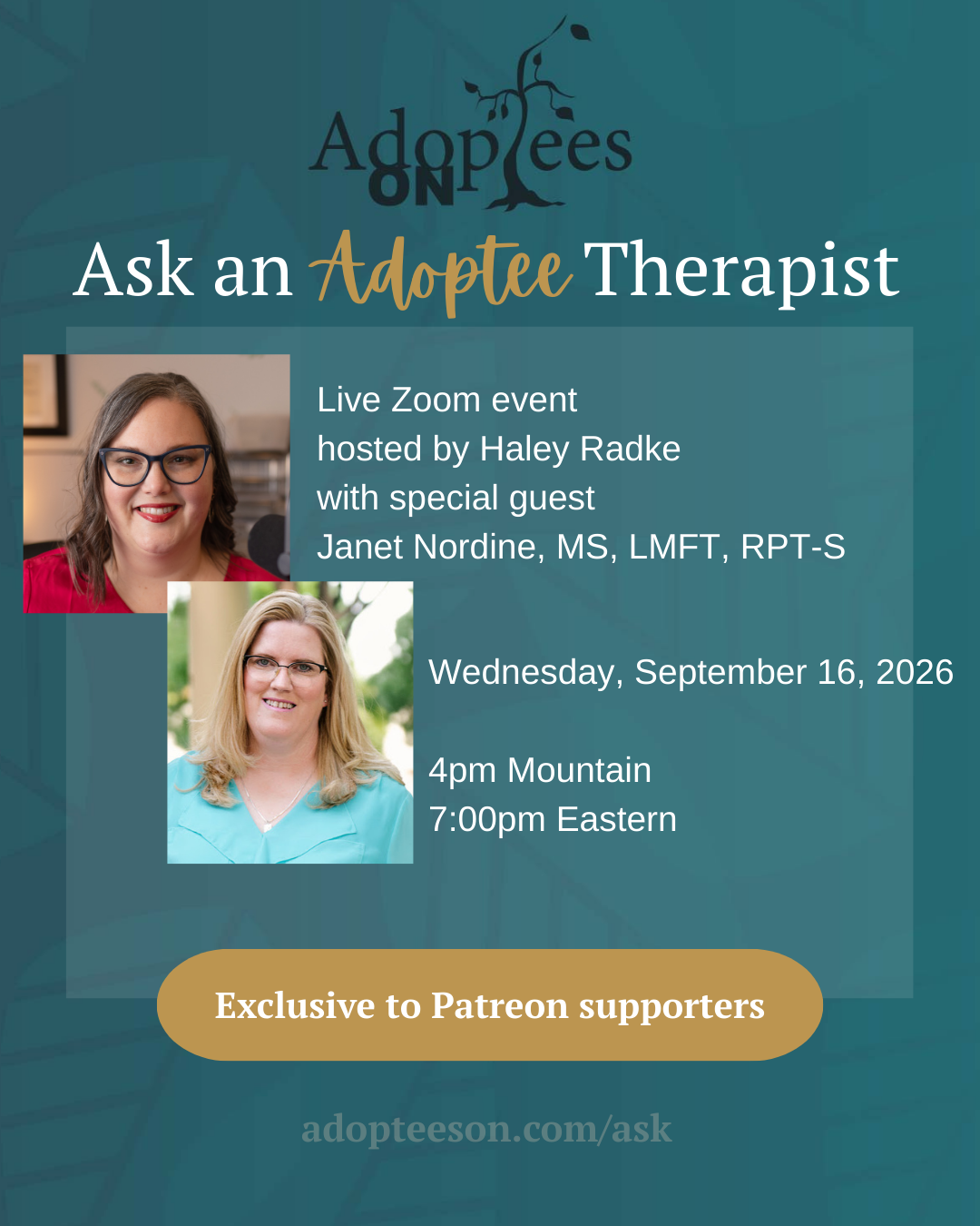September Ask an Adoptee Therapist with Janet Nordine, MS, LMFT, RPT-S