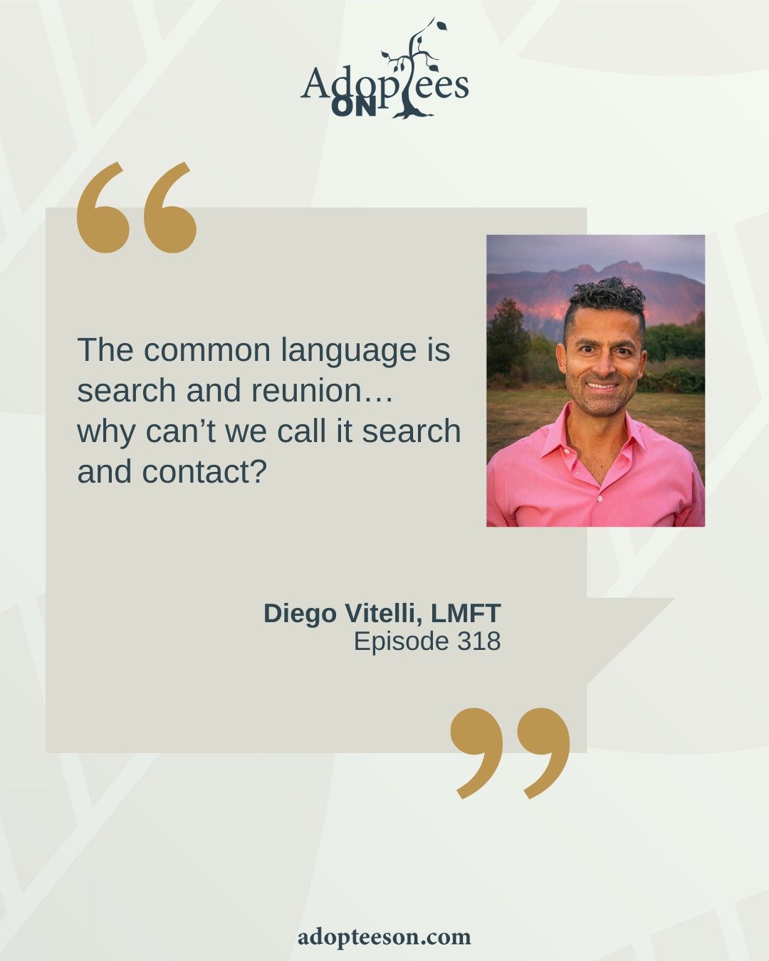 Today I&rsquo;m joined by Diego Vitelli, a Colombian adoptee and adoptee-focused therapist. Diego shares his own adoption story with us, including what it has looked like for him to have been assigned an artificial date of birth. We also talk about t