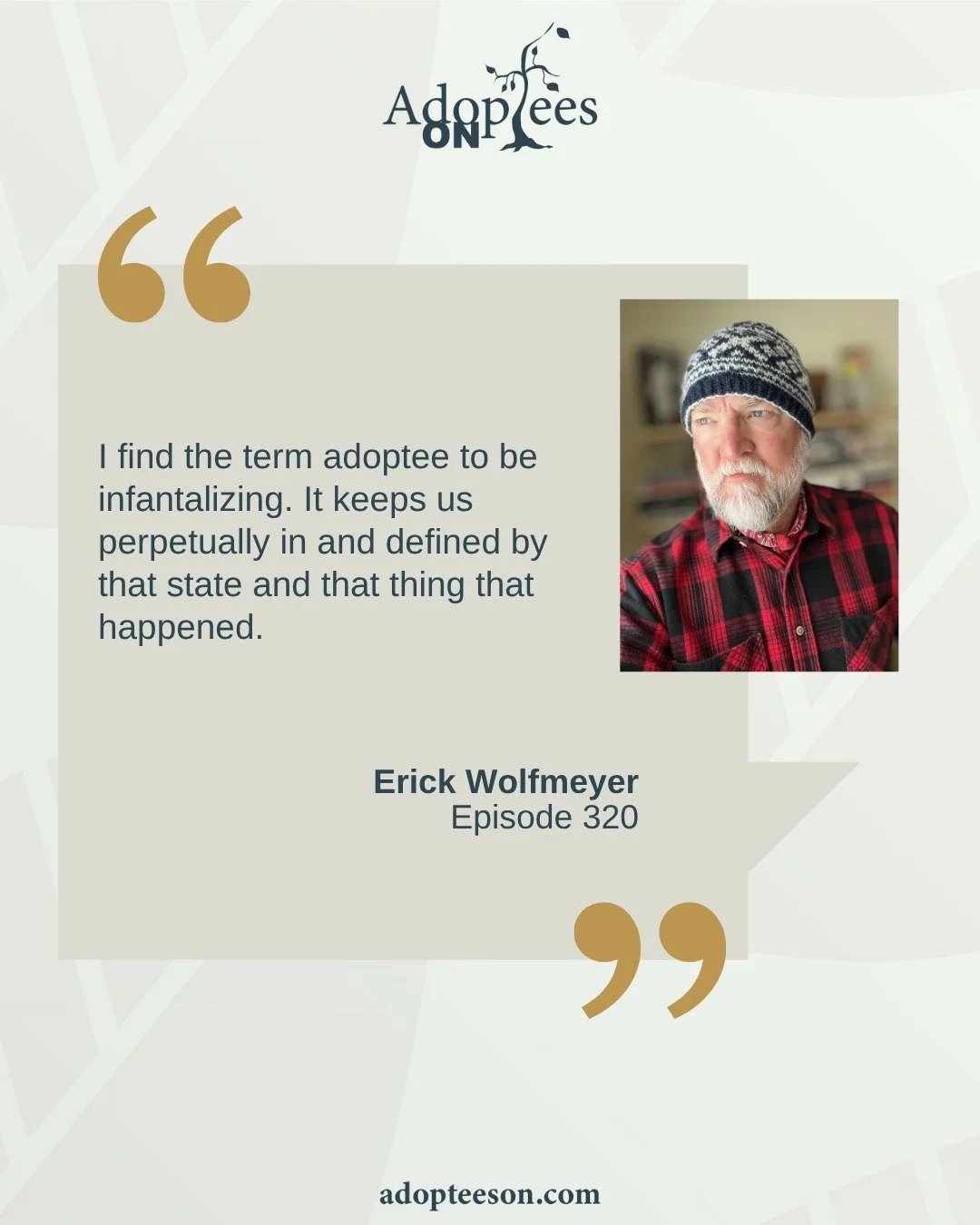 Today&rsquo;s guest is Erick Wolfmeyer, a contemporary quilt artist known for his bold, large-scale textile works. Erick shares his experiences of being relinquished twice by his mother, their fraught reunion, and the DNA discovery that upended his i