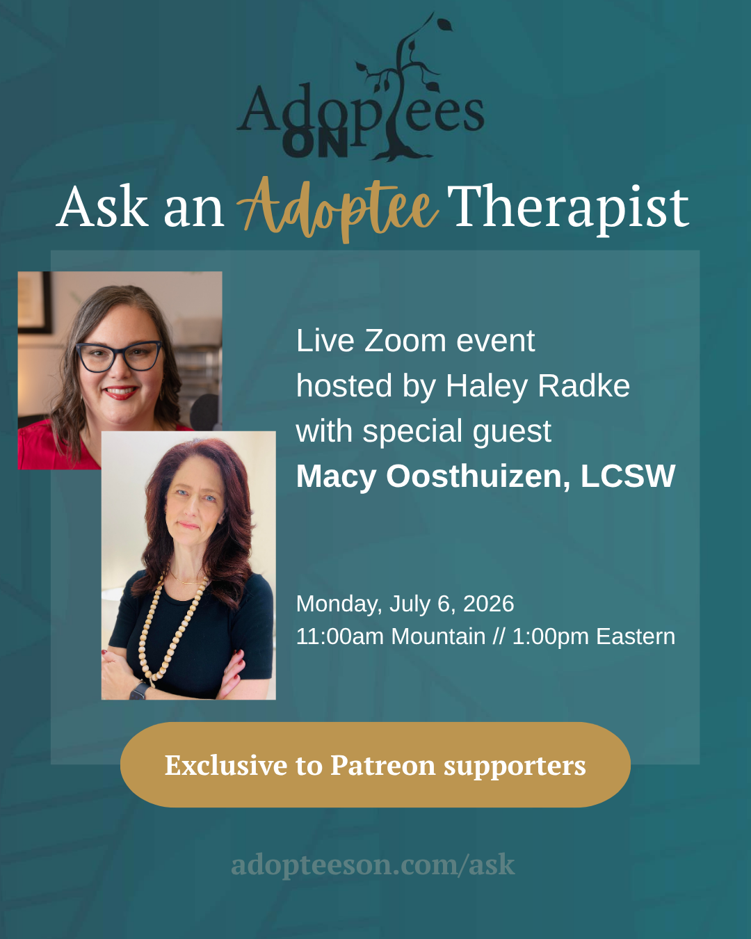July Ask an Adoptee Therapist with Macy Oosthuizen, LCSW
