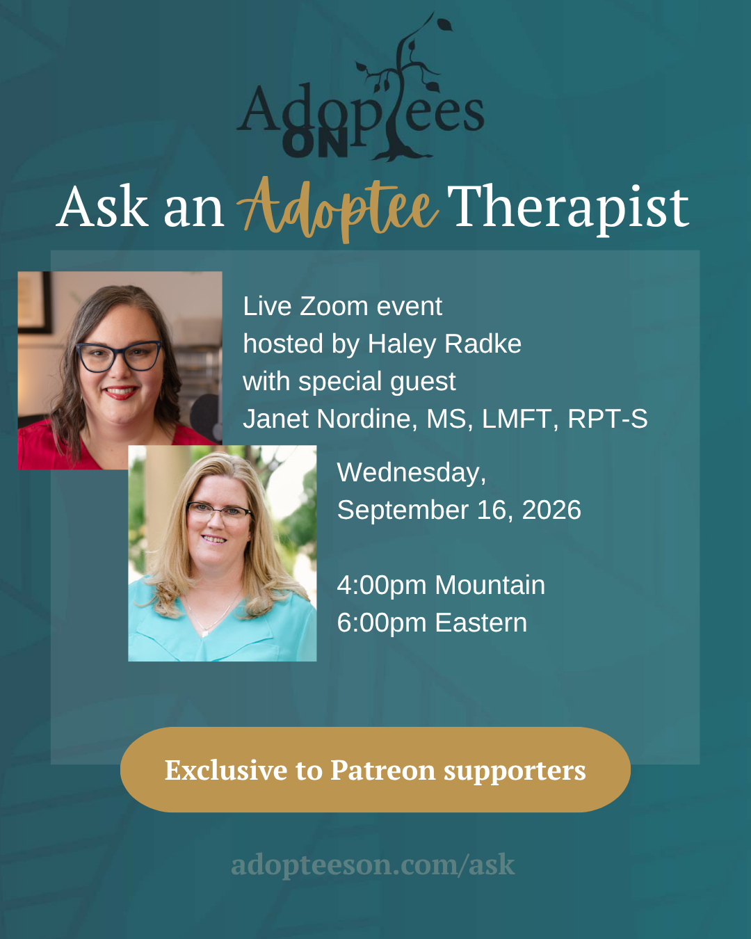 September Ask an Adoptee Therapist with Janet Nordine, MS, LMFT, RPT-S