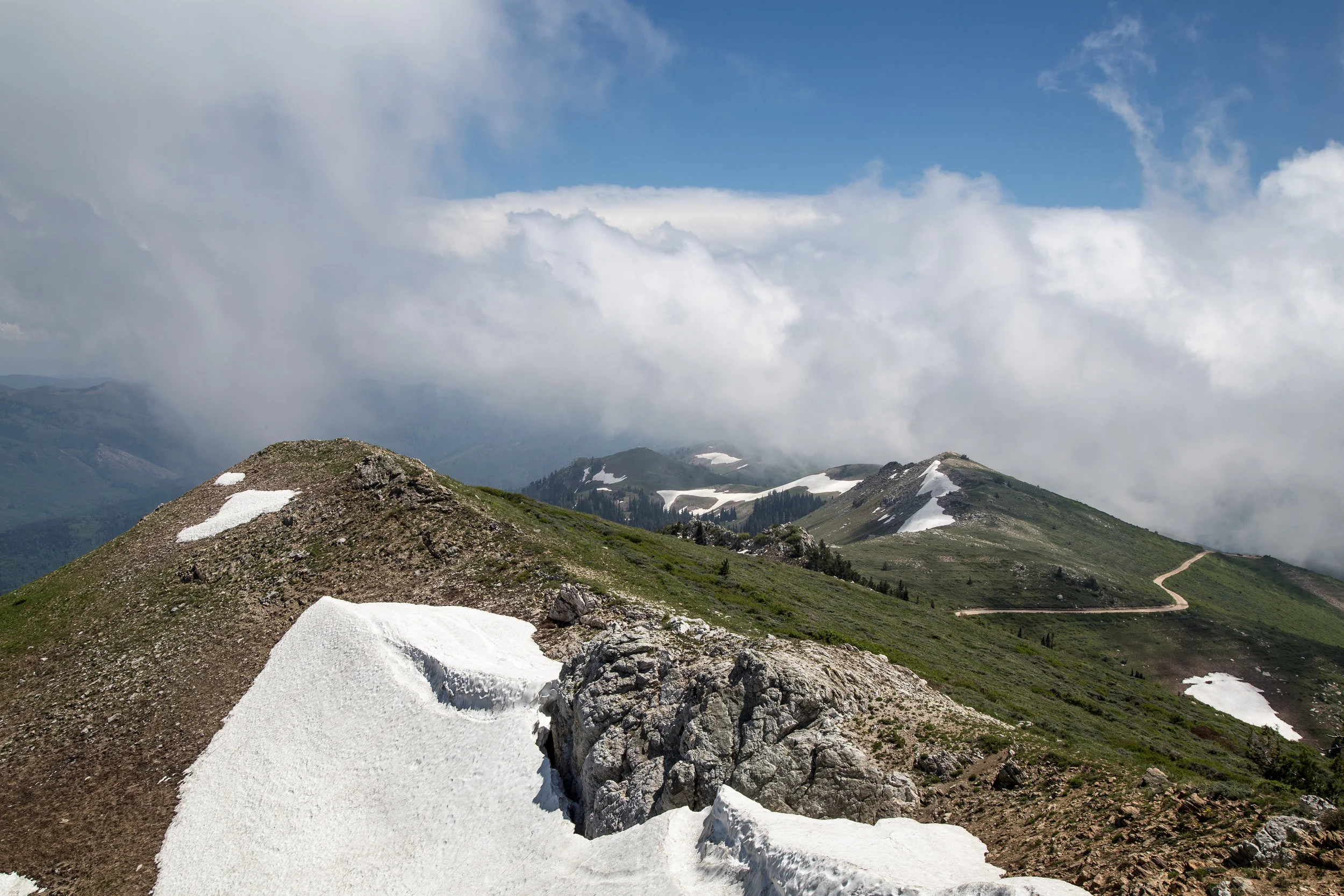 An example of leading lines. Notice how the mountain tops act as a guide through the picture. 