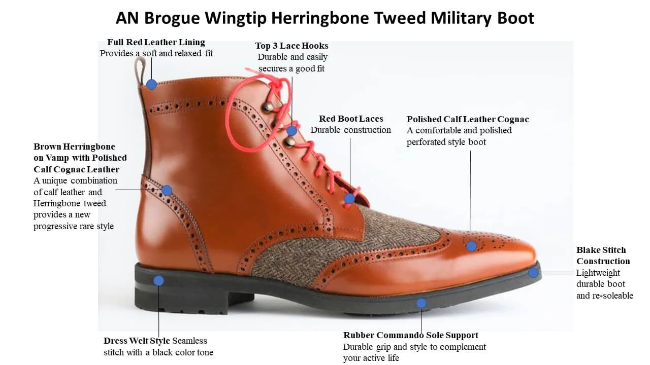 tweed brogue boots