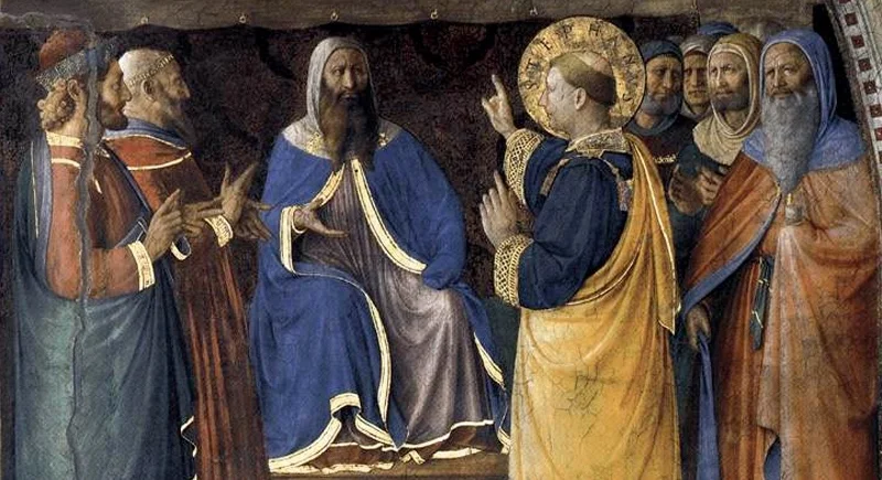 Stephen and the Dispute before Sanhedrin (Angelico, circa 1447, Vanderbilt Div. Lib. )
