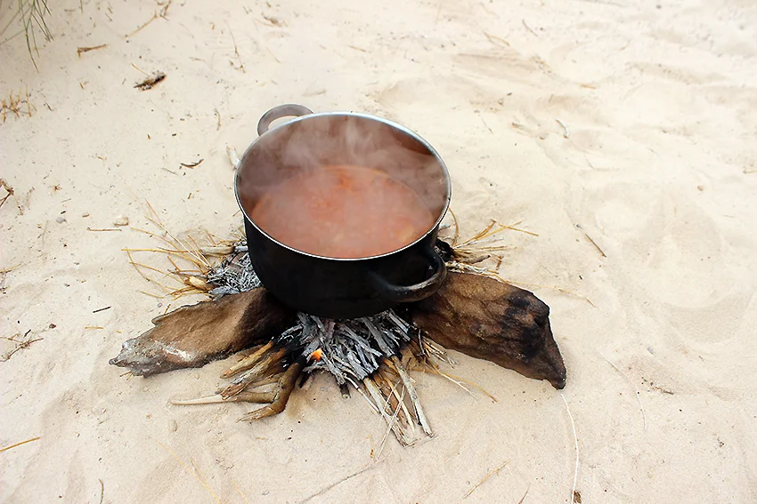 Bedouin Lunch cooked over the fire 