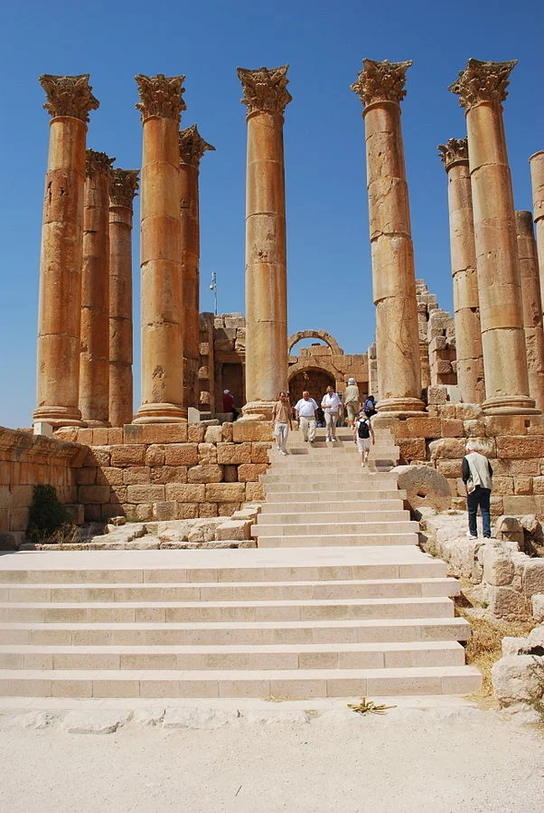 The Temple of Artemis at Jerash. Photo taken by Jean Housen, distributed under CC BY 3.0 license.