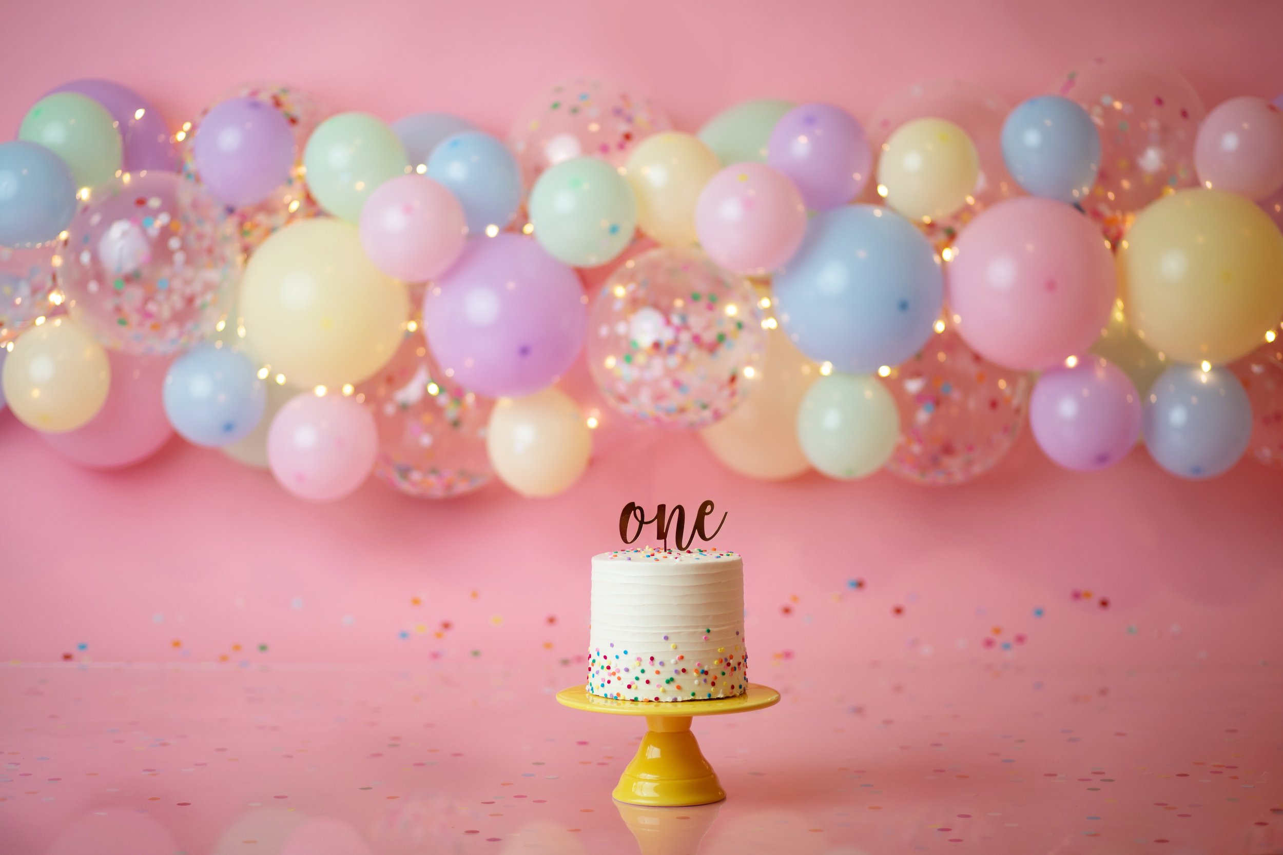 Pink and Pastel Confetti Balloons