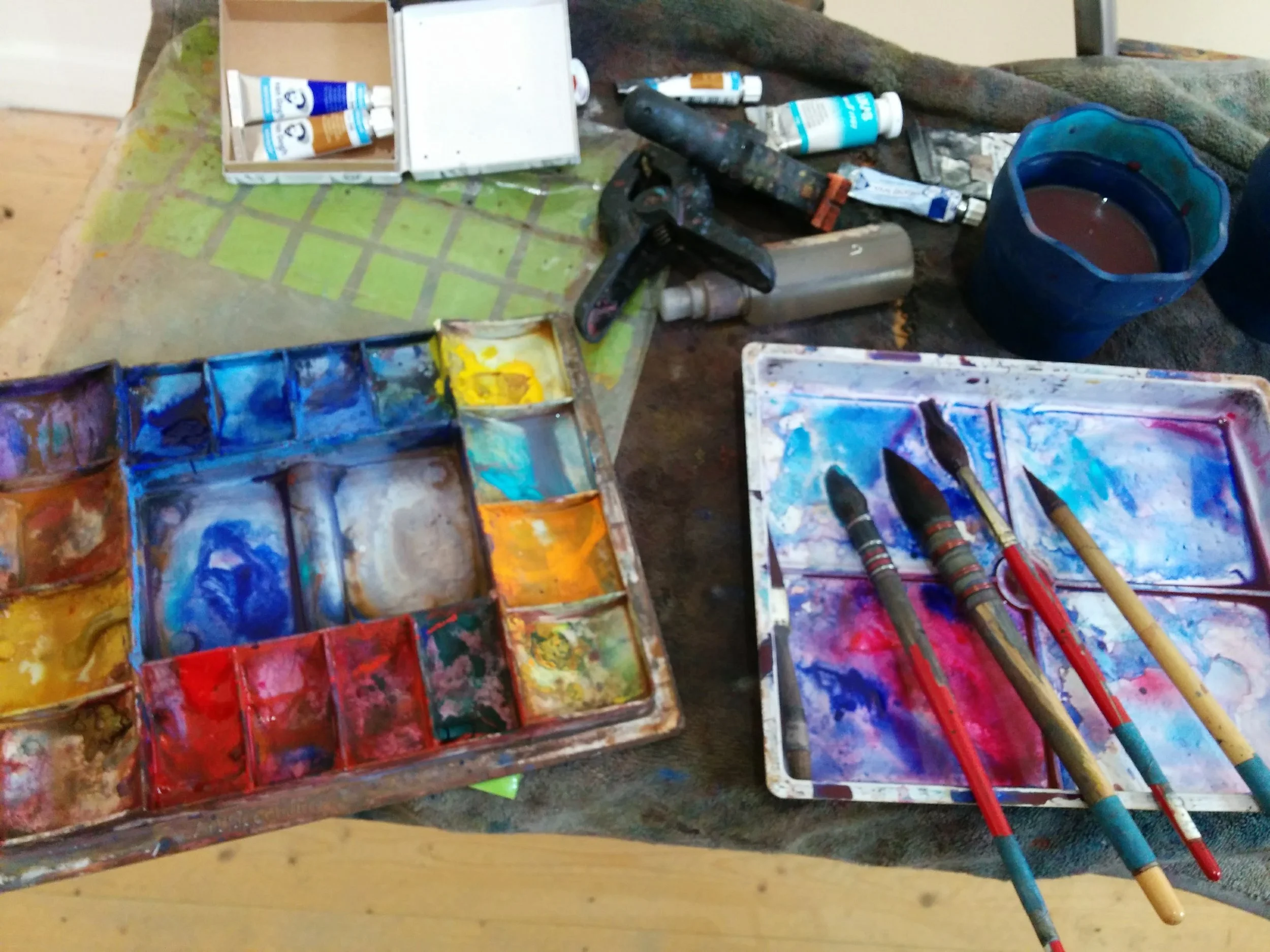 Alan Ramachandran's watercolour palette