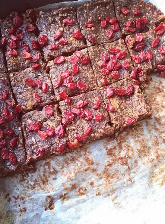 Raw date, nut & goji berry bars