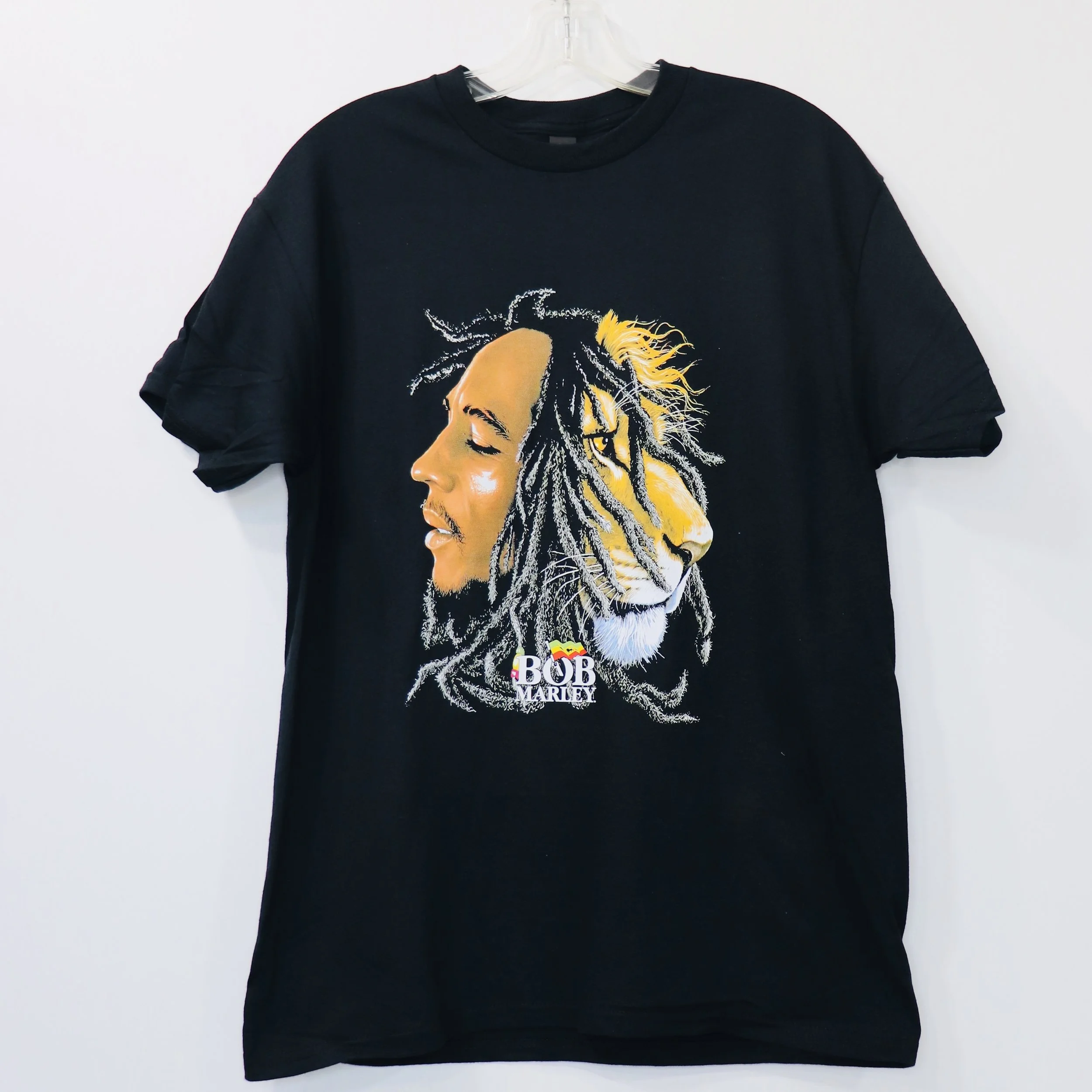 BAND TEE - BOB MARLEY LION ON BLACK IMG_2708.JPG