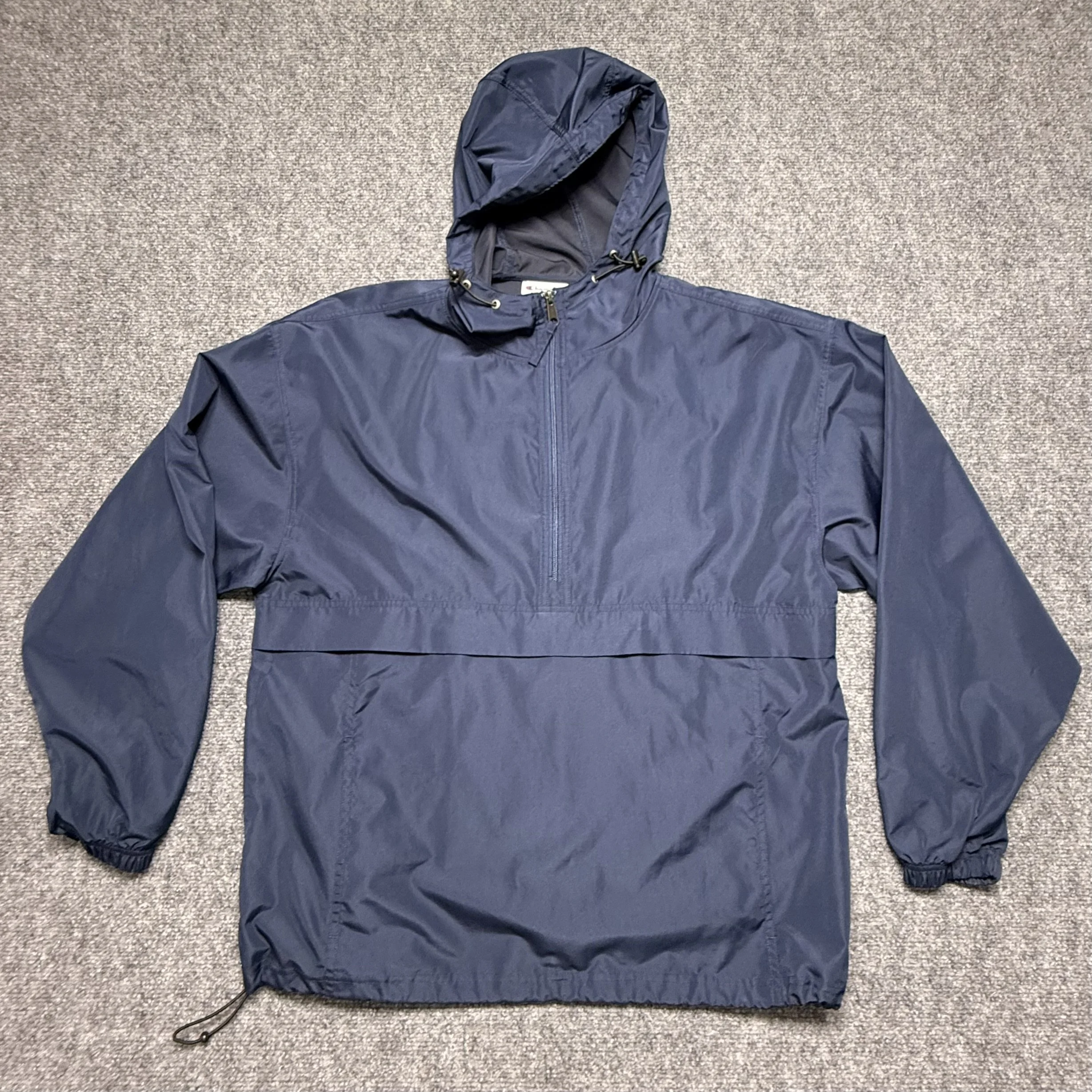  Champion Windbreaker Size Large     Size – LARGE    Shoulder Width - 23.5”    Length - 28”  