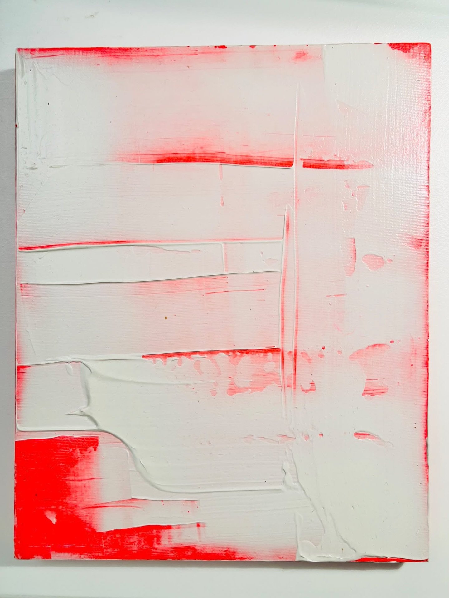 BECOMING &mdash; acrylic/ mixed media on canvas, 24x30cm

BECOMING plays with the reduction and tension. Neon pink and white touch, clash, and open a transitional space &ndash; raw, quite, and full of motion. The layered surface suggests emergence: f