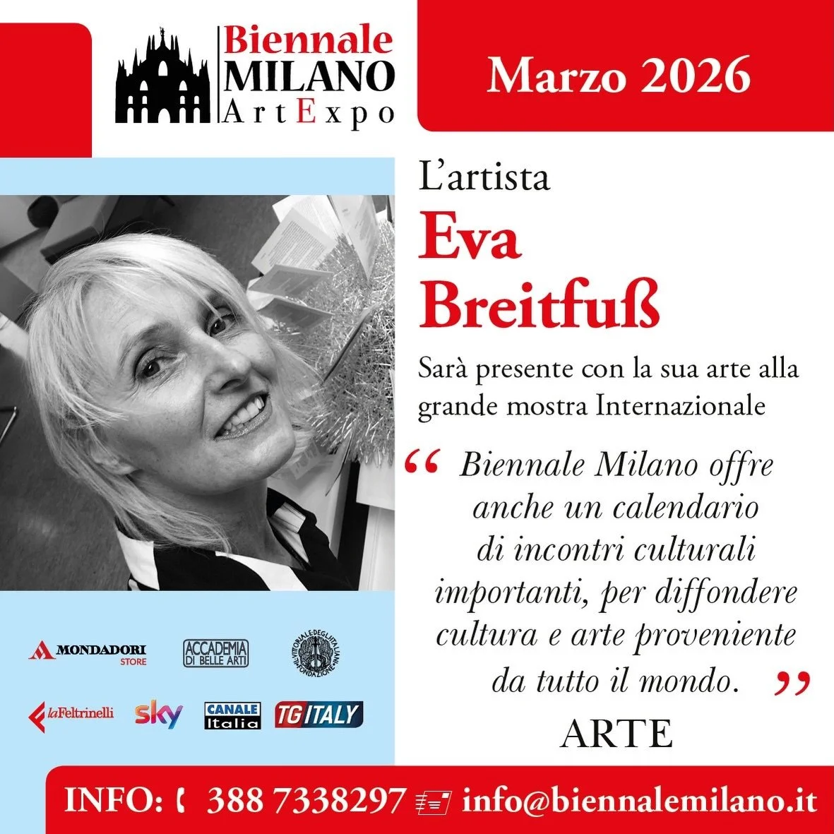Grateful to be chosen for the Biennale Milan Art Expo 2026. @biennalemilano 

My thanks to President Dr. Salvo Nugnes.

#MilanBiennale2026 #breitfusseva #contemporaryartist #contemporaryabstract #artlovers