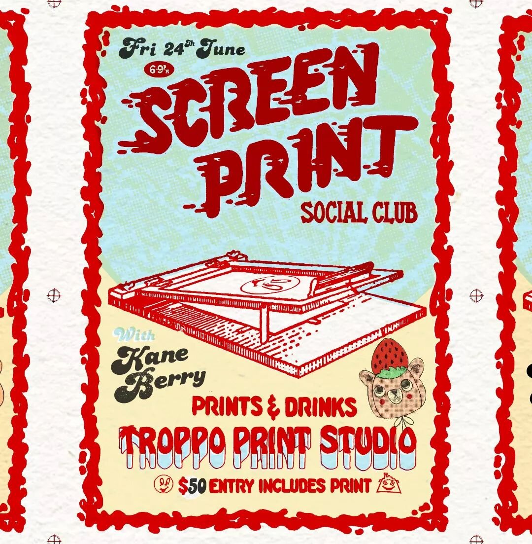 🔸️Friday 24 June 6:00-9PM

Screenprint Social club

We have a special guest joining us for the next Screenprint Social Club, tattooist and illustrator @kane_berry_tattoo who works out of Vic Market Tattoo, in Melbournes Inner North.

Kane works in a