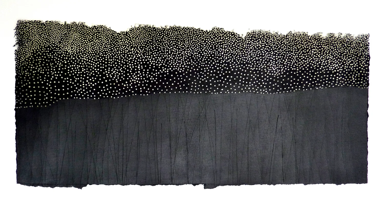 EDGE Ink and hand drilled holes on paper