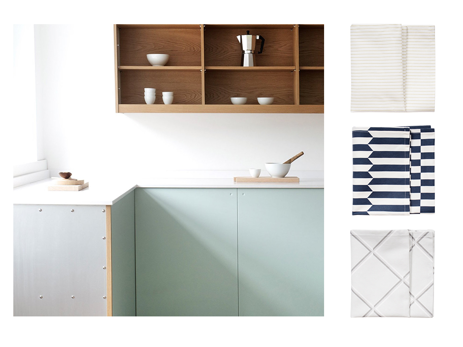 The Locks Air kitchen by Devol Luisa tea towel by All The Fruits Otto tea towel by All The Fruits Lou tea towel by All The Fruits